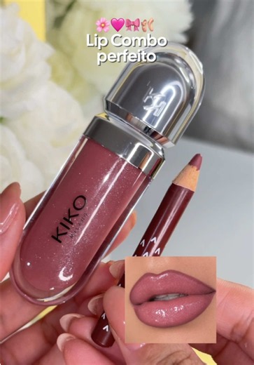 Amo amo amo este lip combo 🎀🌸 Gloss Kiko Milano cor 35 Lápis Nude Rose Ruby Kisses #gloss #lipcombo #glosskikomilano #glosses #lipgloss