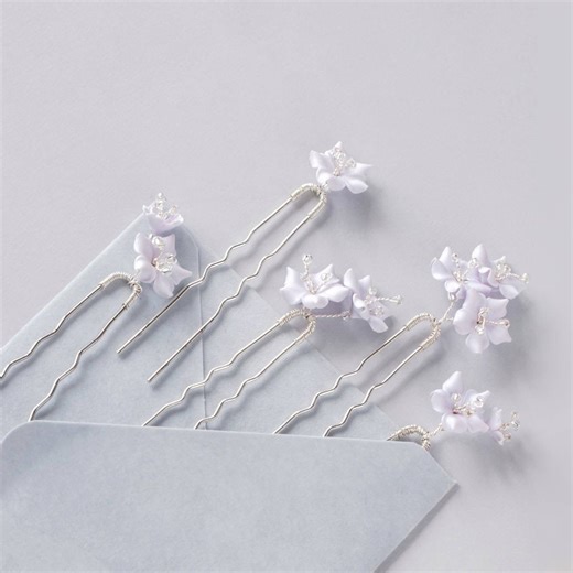 Bridal Floral Hair Pins, Wedding Pieces With Flowers, Clips for a Bridesmaid, Gift Set - Etsy