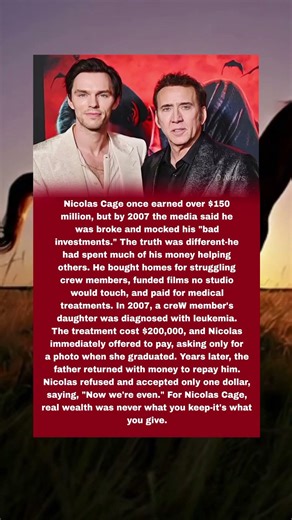 They Said Nicolas Cage Went Broke — The Truth Was He Was Giving His Fortune Away. #shortsfeed