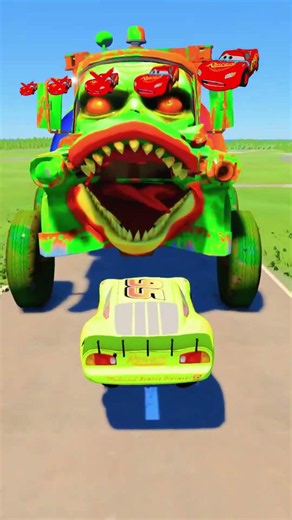 Big and Small Police McQueen Cars VS Portal with Giant Zombie Monster Truck's Trap - BeamNG.drive