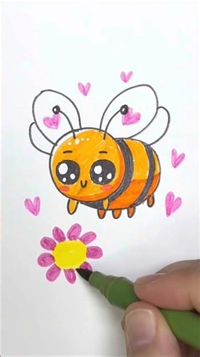 🌼 Sweet Bee & Flower Drawing
