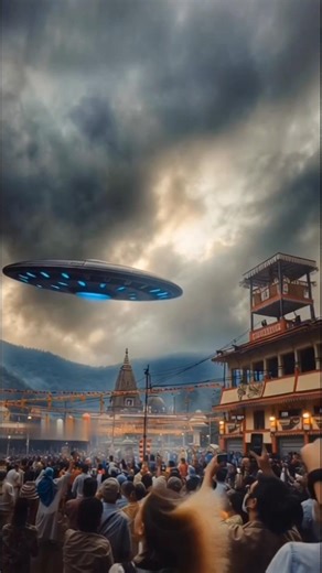 UFO Over Indian Temple! 🛸🛕 | Incredible Crowd Footage #shorts #ufocatcher #entertainment