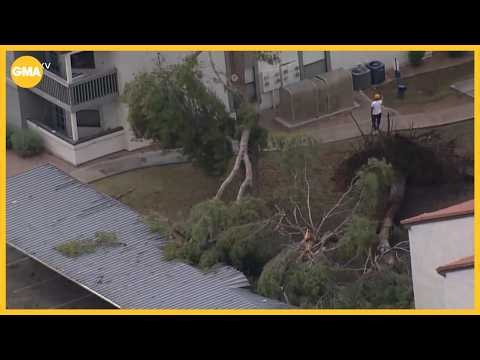 Rare severe storms strike the Southwest