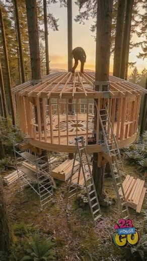 Whimsical Treehouse Adventure: Spiral Staircase & Nature's Embrace 🌳✨