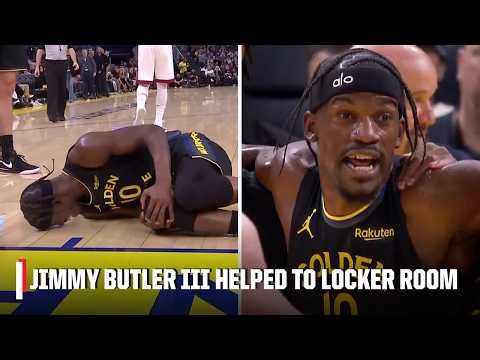 Jimmy Butler III screams in pain, exits Warriors-Heat with season-ending ACL tear | NBA on ESPN