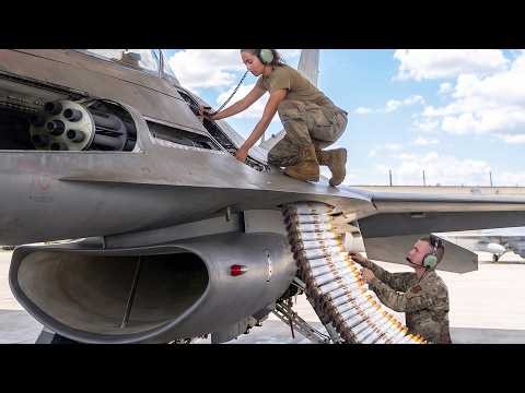 Loading US AirForce F-16s With Monstrously Powerful Deadly Rounds