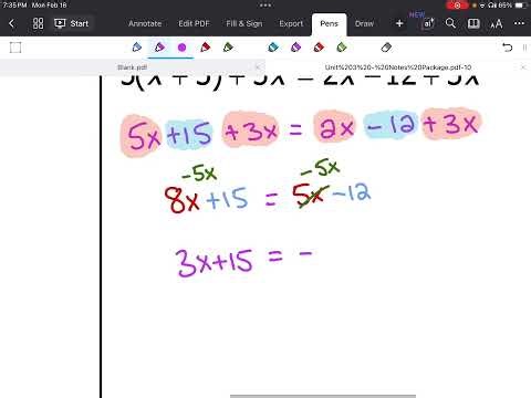 MTH1W - Unit 3, Lesson 4 - Multi-Step Equations
