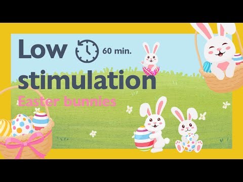 Low Stimulation Baby Show with Easter Bunnies | Gentle Spring Bunny Hopping Video for Relaxation