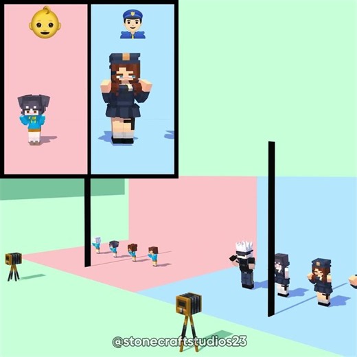 Camera POV: Time Switch Dance Challenge Toca Toca👶🚨 -Minecraft Short Animation #trending #shorts
