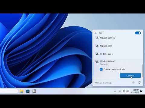 how to connect to "hidden network" in Windows 11