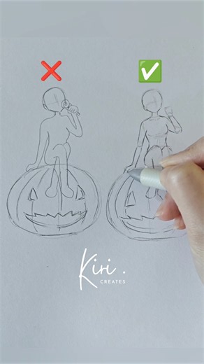 How to draw easy Halloween anime girl pose 🎃 #anime #draw #howtodraw #sketch
