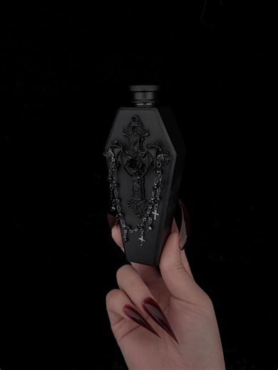 Gothic Coffin Hip Flask, Handmade Black Vampire Flask With Cross Charms, Dark Romantic Gift, Perfume Bottoms, Alternative Goth Accessory - Etsy