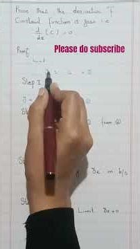 chap # 13 Prove that the derivative of Constant function is zero i.e dy / dx ( C ) = 0 class 11