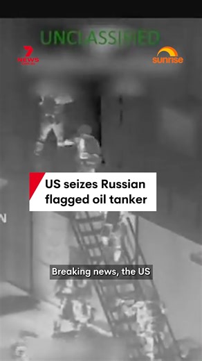 The United States has seized a Russian-flagged oil tanker in the North Atlantic following a dramatic, weekslong chase on the high seas. The operation to seize the sanctioned vessel, which changed its name from the Bella 1 to the Marinera after fleeing the American blockade of Venezuela last month, was carried out early on Wednesday. #usa #oil #oiltanker #russia #venezuela | 7NEWS Sydney