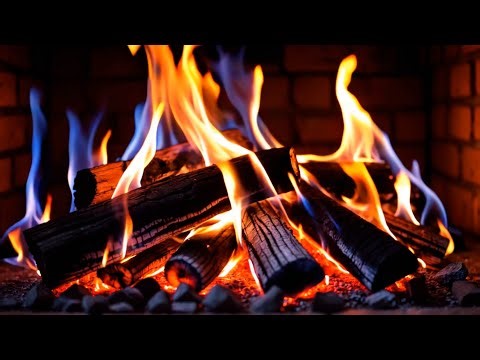 Relax & Unwind by the Fireplace – Color-Changing Blue-Orange Fireplace Flames with Cozy Brick Walls