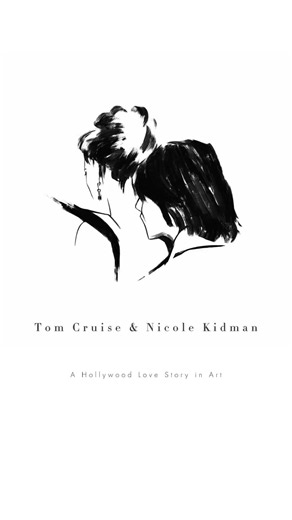 Tom Cruise & Nicole Kidman | Hollywood Couple Portrait | Elegant Wall Art | Fine Art Print