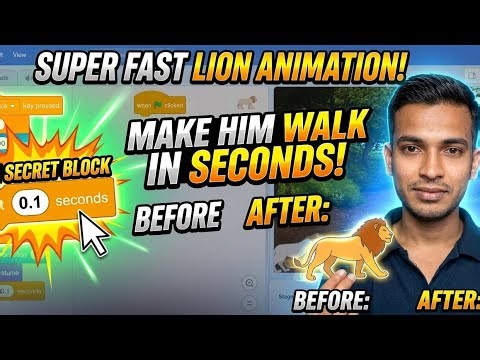 How to make a Walking Lion in Scratch | Step-by-Step Tutorial | Code Vibe H
