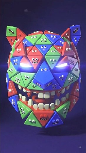 The Neon Triangle Beast 🔺#shorts #cartoon #shortvideo #animation #usa #TheLovelyScaryShow