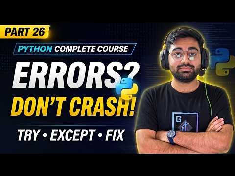 Python Exception Handling Explained | Try Except, Common Errors & Error Handling | Python Course
