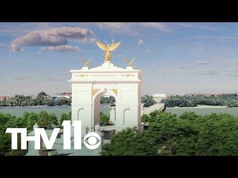 Construction on President Trump's proposed arch moving foward