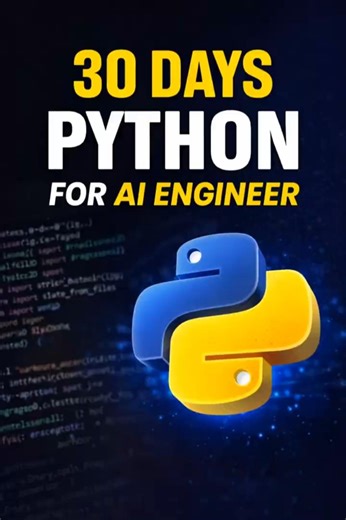 30 Days Python Roadmap for AI Engineers #pythoncourses #python2026 #freecourse