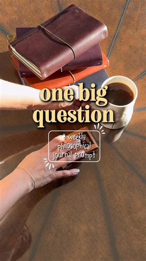 Ruby’s Studio on Instagram: "🙋🏽‍♀️ one big question: a weekly philosophical journal prompt 🗣️ I don’t know about you but my inner voice can either be my biggest fan or my biggest critic. I really want to find a way to listen to the former and rationalise the latter in a more conscious way this year. ✍️ I find writing out what it is I’m overthinking so helpful here and I think it’s a practice I’ll keep doing and see where it takes me. 🖊️ plus this was a great way for me to try out my very swa