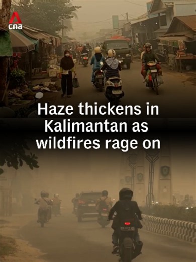 Footage of dense amber haze blanketing Central Kalimantan is circulating on social media, with residents sharing videos and calling for urgent action. In Palangkaraya, capital of Central Kalimantan, air pollution levels hit a hazardous 1,296 on Indonesia's ISPU index on Monday (Oct 11). One resident said the haze, linked to forest and land fires in the region, had dragged on for four months, with the smog