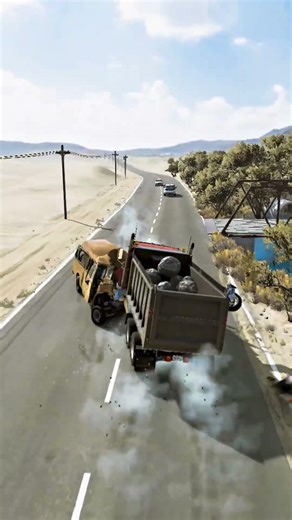 Realistic Highway Car Crashes #687