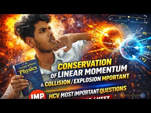 🔥 Conservation of Linear Momentum + Collision/Explosion | HCV Most Importans Q JEE Mains / NEET 2026