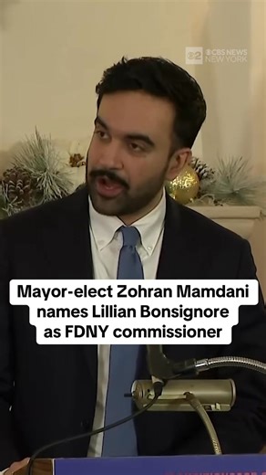 Mayor-elect Zohran Mamdani named Lillian Bonsignore as the new FDNY commissioner on Tuesday. Bonsignore is the first openly gay and second woman commissioner in the department’s history. | CBS New York