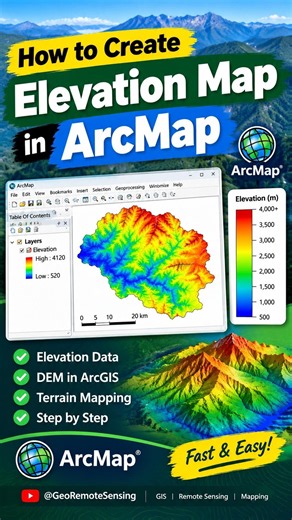 Create Elevation Map in ArcMap #shorts
