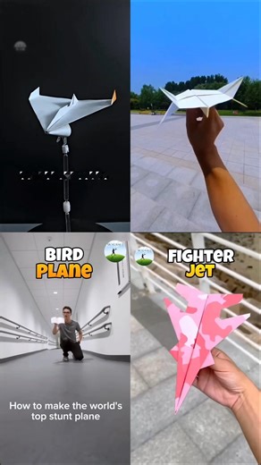 4 Amazing Paper Airplanes ✈️🔥 | Bird Plane, Fighter Jet & Super Glider Tutorial #shorts #diy