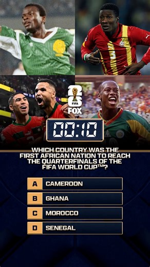 43 days until the FIFA World Cup on FOX! Which country was the first African nation to reach the quarterfinals of the FIFA World Cup ⁉️🌎🏆