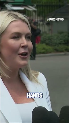 JUST IN: Leavitt speaks to press for what's likely the last time before she has second baby