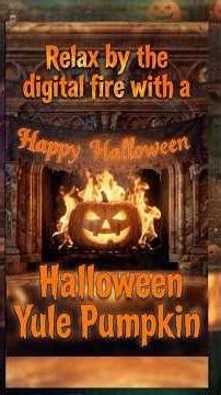 Halloween Yule Log 🎃🔥 | Spooky relaxing Halloween Music by the digital Pumpkin Fireplace.