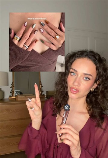 Woodland Velvet Nails — Cozy Autumn Nail Ideas