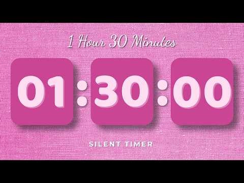 💖 1 Hour 30 Minutes Silent Timer | Cute Ending Alarm | Pastel Pink Aesthetic | Study & Focus 🌟 4K