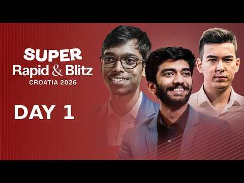Gukesh, Pragg, Nodirbek in Action | GCT: Super Rapid & Blitz Croatia 2026 | Vertical stream