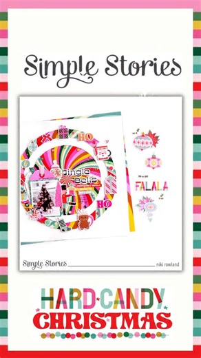 Simple Stories on Instagram: "Watch the magic come together! 🍭🎄 In today’s reel, @nikiclairecreates is creating a festive scrapbook page using the Hard Candy Christmas collection, and it’s bursting with bold colors, playful patterns, and sweet holiday details. From start to finish, this page is pure Christmas fun and perfect for documenting your most joyful moments. ✨ Press play, get inspired, and see how Niki turns this candy-colored collection into holiday memory-keeping perfection! #Simples