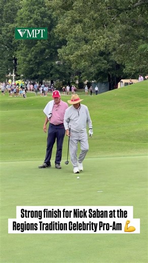 Nick Saban finishes strong at the Regions Tradition Celebrity Pro-Am 💪 #alabama #collegefootball