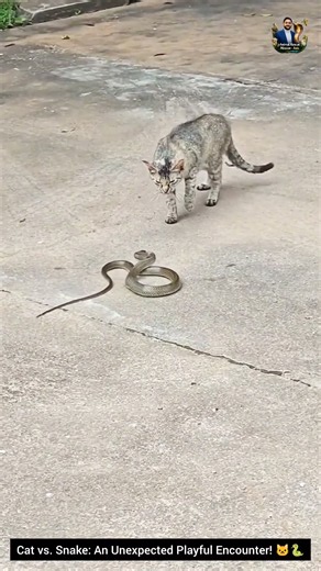 Cat vs. Snake: An Unexpected Playful Encounter! 🐱🐍 #snake #wildliferescue #wildlifeentertainment