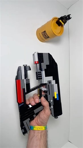 Working LEGO toy gun model in action RELOAD