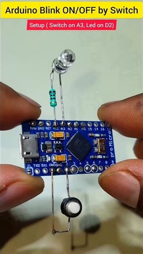 Arduino blink on/off by switch 🤘 #circuitstories #arduino #diyprojects #electronics