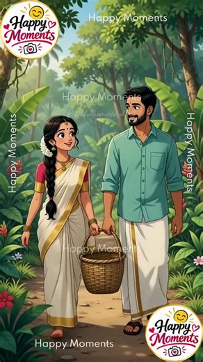 🌿 Onam Sadya Preparation 🍛 | Harvest & Kerala Festival | Ghibli Inspired By Happy Moments I Relaxing 2D Cooking Animation | No Dialogue | #ASMR #DailyMotion #HappyMoments #shorts