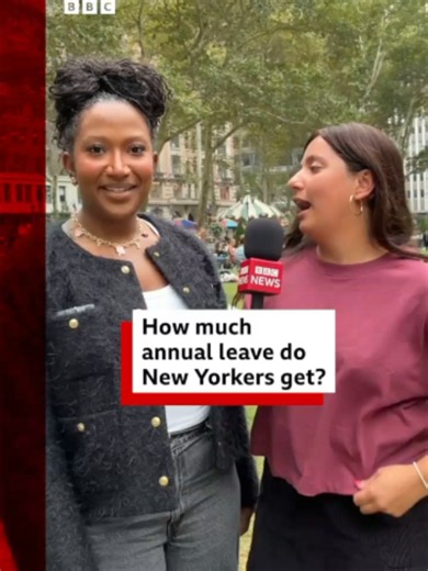 The BBC has been speaking to young people in New York about how much annual leave they get. #AnnualLeave #Work #BBCNews