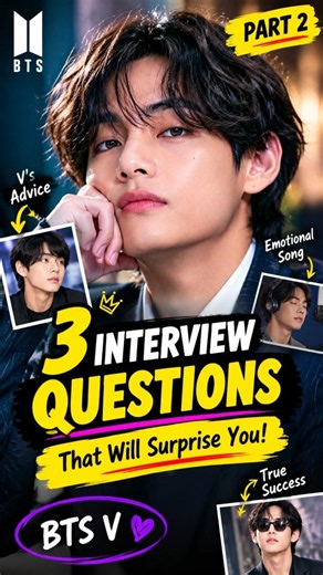 BTS V’s 3 Interview Answers That Will Surprise You! 😱 PART 2 💜 #btsv #kimtaehyung #bts