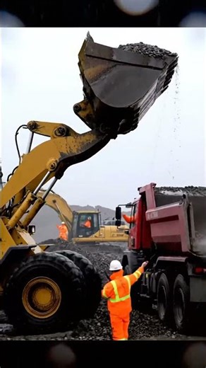 Heavy Machinery in Action: Watch Excavators & Dump Trucks Move Mountains of Gravel! 🚧