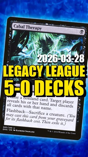 UNDEFEATED MTG Legacy League Decklists (2026-03-28) #davidroyale #legacy #legacymtg