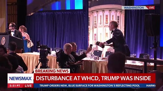 BREAKING NEWS: President Trump is scheduled to speak at 10 PM ET from the White House after a shooting incident occurred Saturday night at the White House Correspondents' Dinner in Washington D.C. Watch LIVE coverage on NEWSMAX and NEWSMAX2. | NEWSMAX