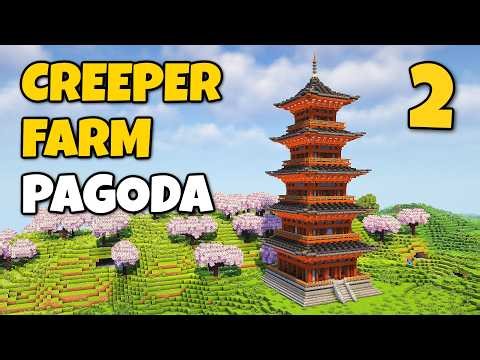 Creeper Farm Pagoda Part 2 | Minecraft Tutorial [Java Edition]